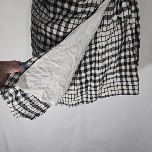 Free People Nodia Check Wrap Dress Tie Side Cotton Lined Plaid 8 Beach Boho - Picture 6 of 10